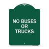 Signmission Driveway Sign No Buses or Trucks, Green & White Aluminum Sign, 18" x 24", GW-1824-24128 A-DES-GW-1824-24128